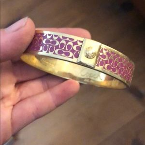 Pink Monogrammed Coach Bangle